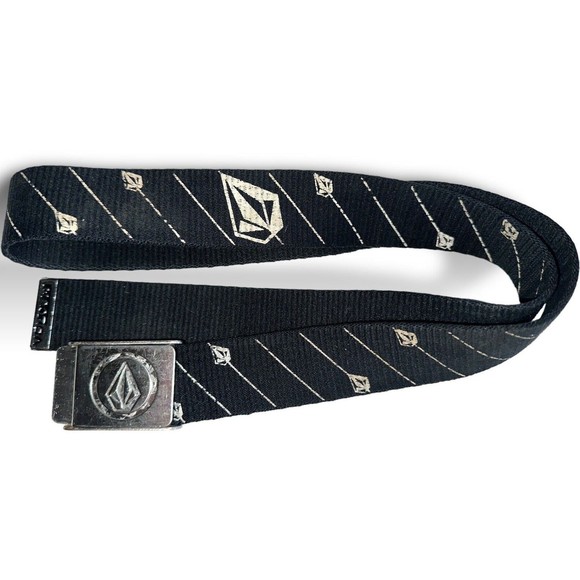 y2k Skater Belts Volcom Empyre Black Web Belts Snowboard Pants Belt Skull Grunge - Picture 8 of 16